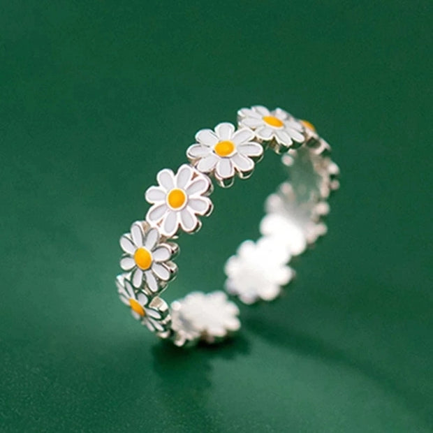 Anéis de flor da margarida do vintage para as mulheres