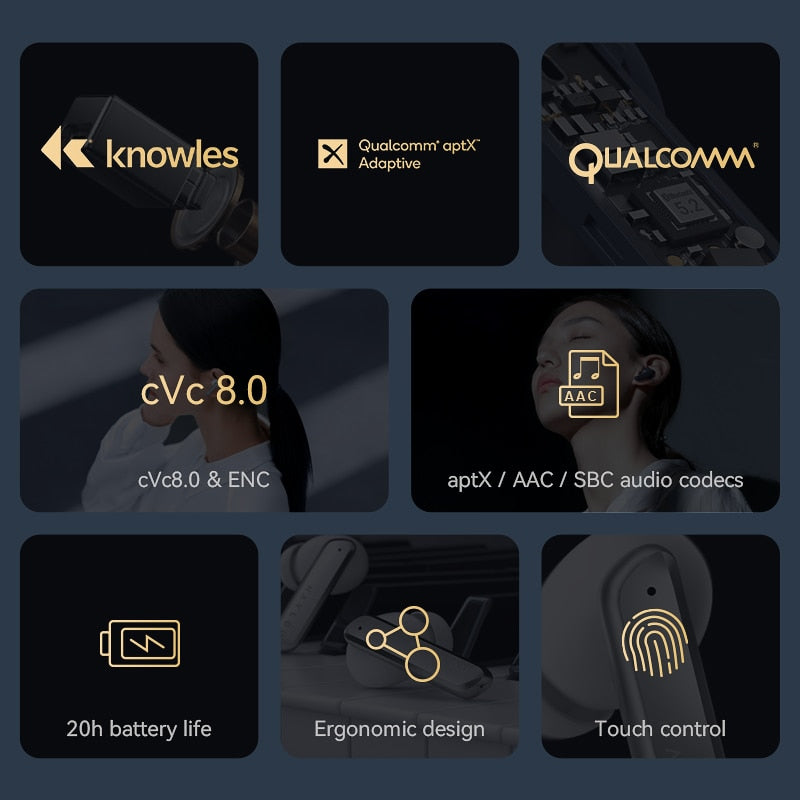 Haylou w1 qcc 3040 bluetooth 5.2 fones de ouvido
