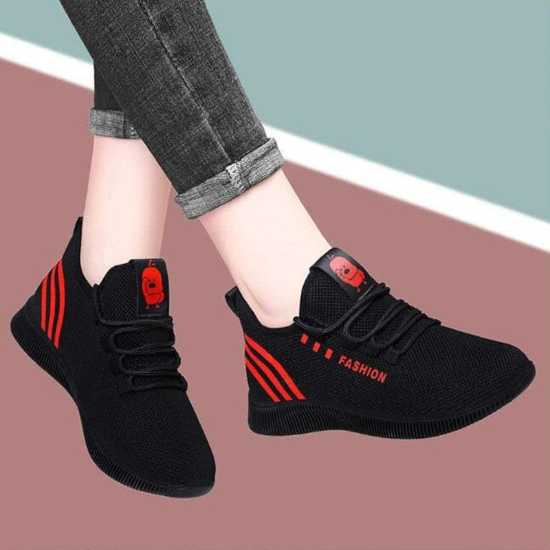 Mulheres casuais sapatos esportivos mulher respirável