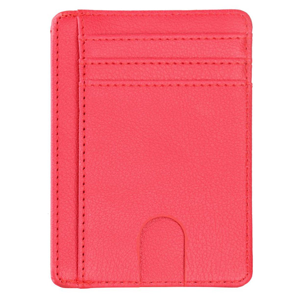 Thinkthendo carteira de couro com bloqueio rfid, fina, porta-cartão de crédito, identidade, carteira para dinheiro, para homens e mulheres