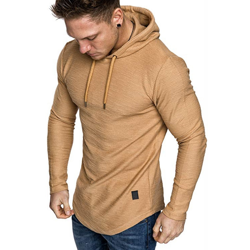 nova marca masculina de cor sólida moletom moda masculina com capuz primavera e outono, inverno hip hop