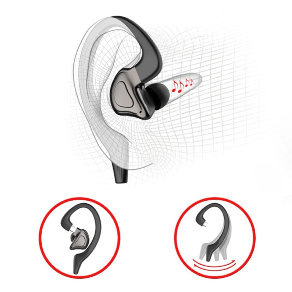 Tws fones de ouvido bluetooth com microfones esporte orelha gancho display led fones de ouvido estéreo hifi fones de ouvido fones de ouvido à prova d' água