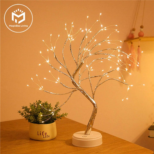 Mini luz noturna led com fio de cobre, árvore de natal, guirlanda de lâmpada, decoração para casa