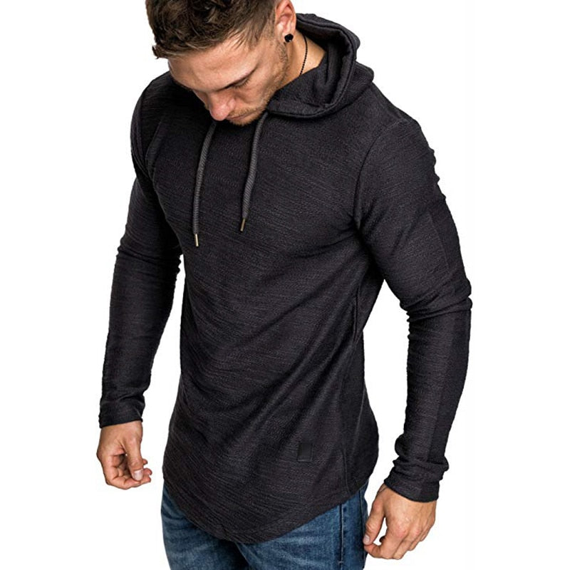 nova marca masculina de cor sólida moletom moda masculina com capuz primavera e outono, inverno hip hop