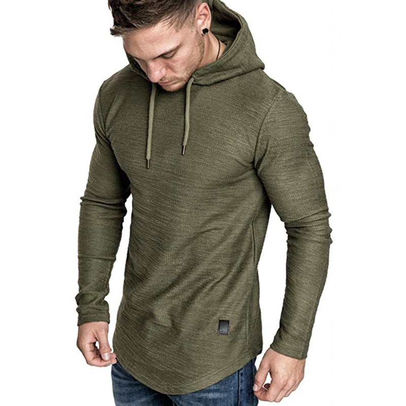 nova marca masculina de cor sólida moletom moda masculina com capuz primavera e outono, inverno hip hop