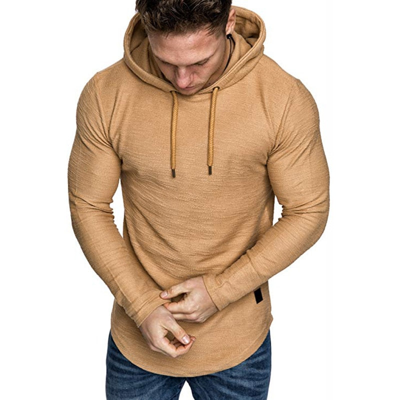 nova marca masculina de cor sólida moletom moda masculina com capuz primavera e outono, inverno hip hop