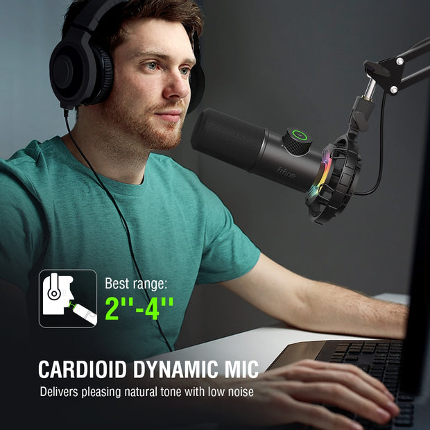 Microfone dinâmico fifine para windows & portátil.