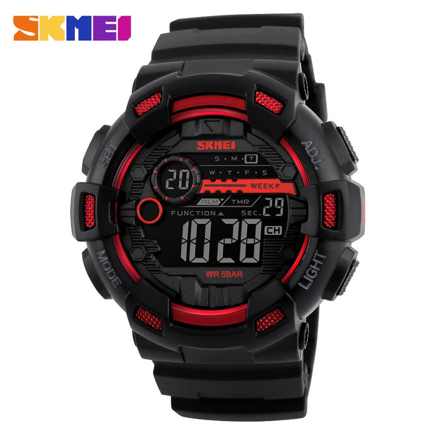 SKMEI Homens Esportes Relógios 50 M À Prova D' Água Back Light Tempo de Choque Duplo