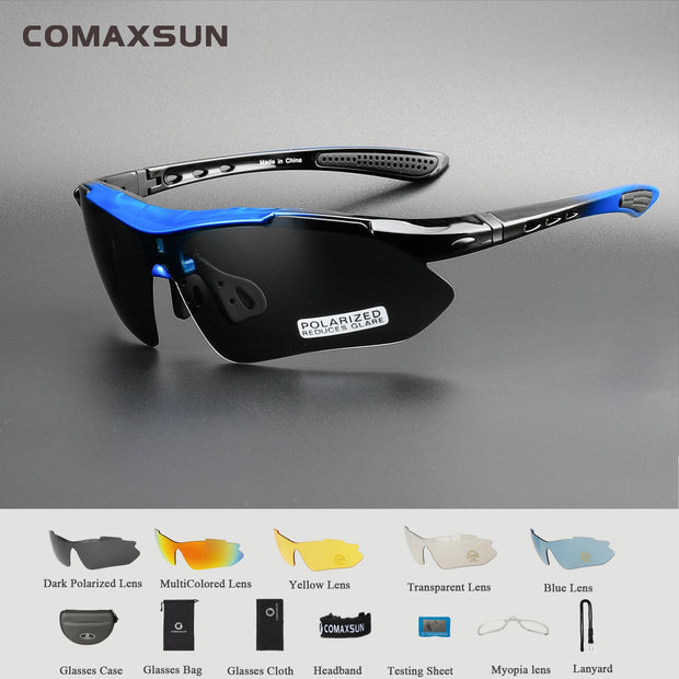 Comaxsun professionelle polarisierte Fahrradbrille, Fahrradbrille, Outdoor-Sport-Fahrradbrille