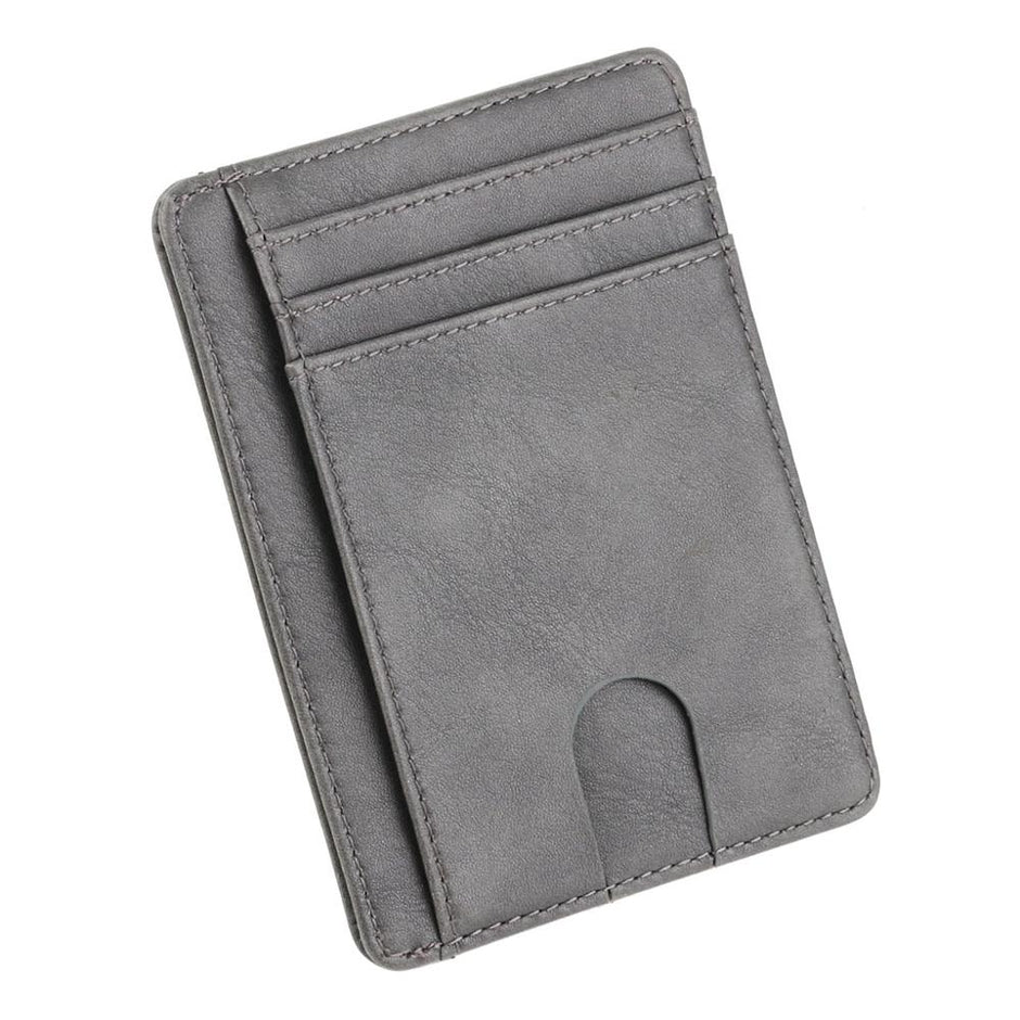 Thinkthendo carteira de couro com bloqueio rfid, fina, porta-cartão de crédito, identidade, carteira para dinheiro, para homens e mulheres