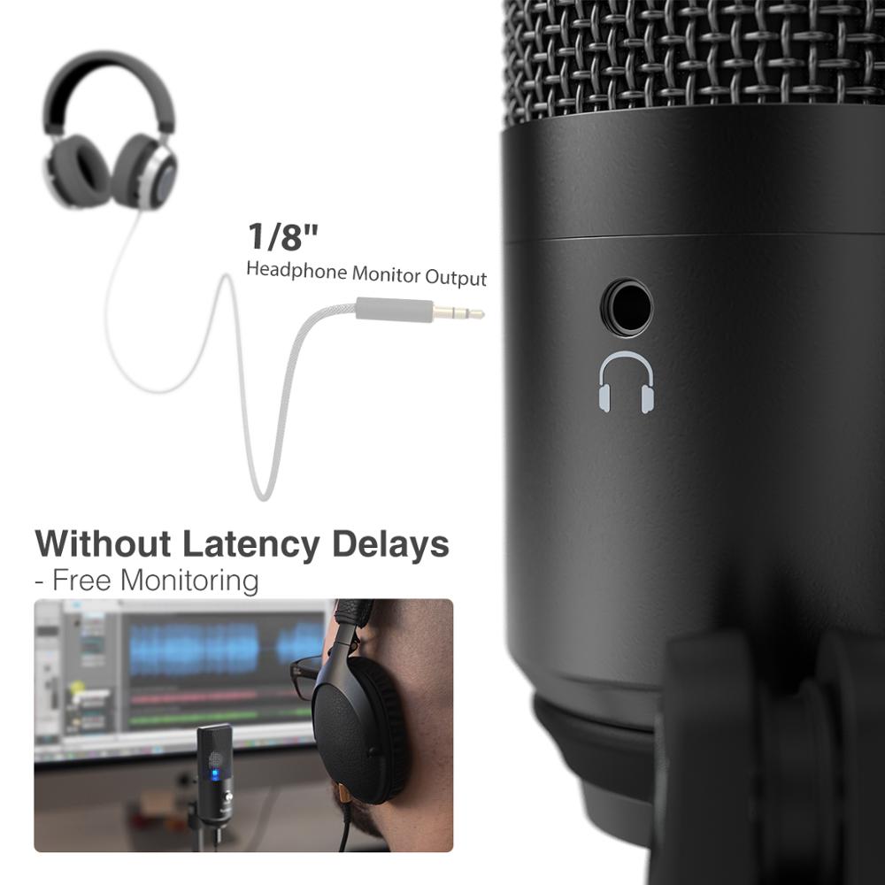 Fifine microfone usb para computador portátil e computadores para gravação de streaming