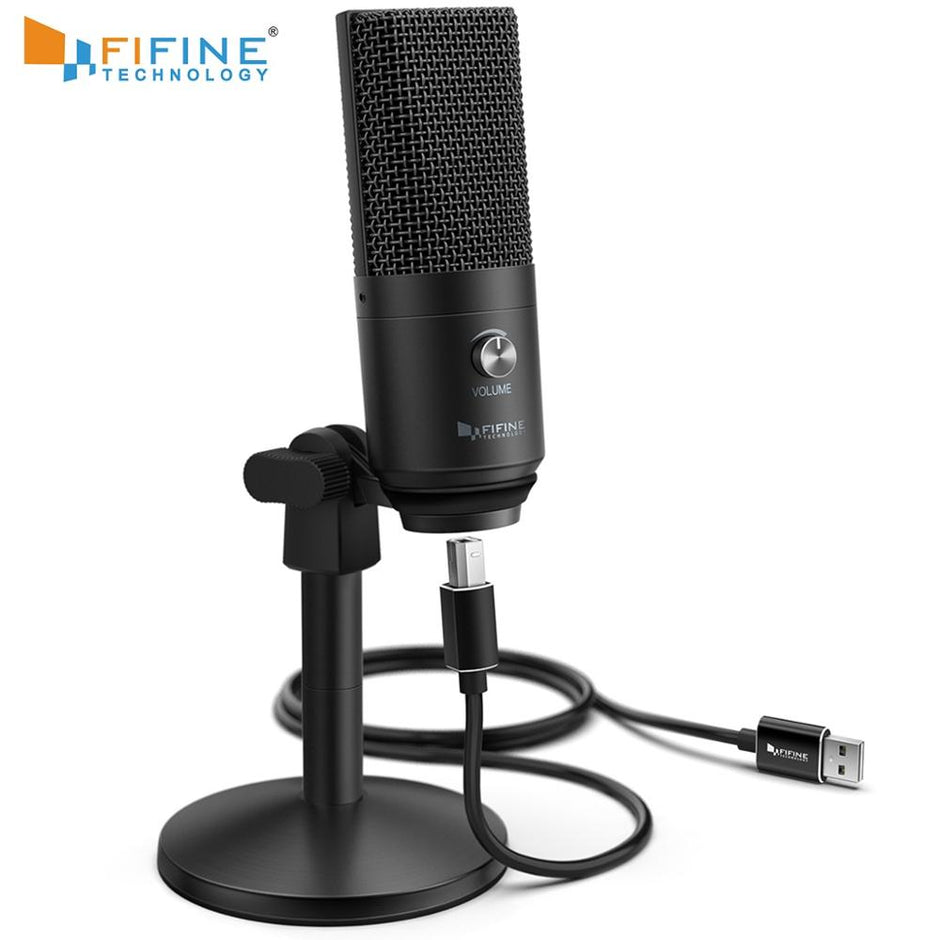 Fifine microfone usb para computador portátil e computadores para gravação de streaming