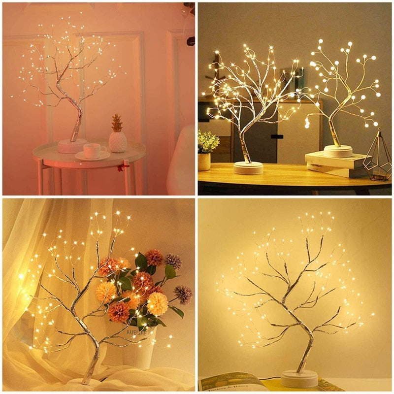 Mini-LED-Nachtlicht mit Kupferdraht Weihnachtsbaum Girlande Lampe Home Dekoration