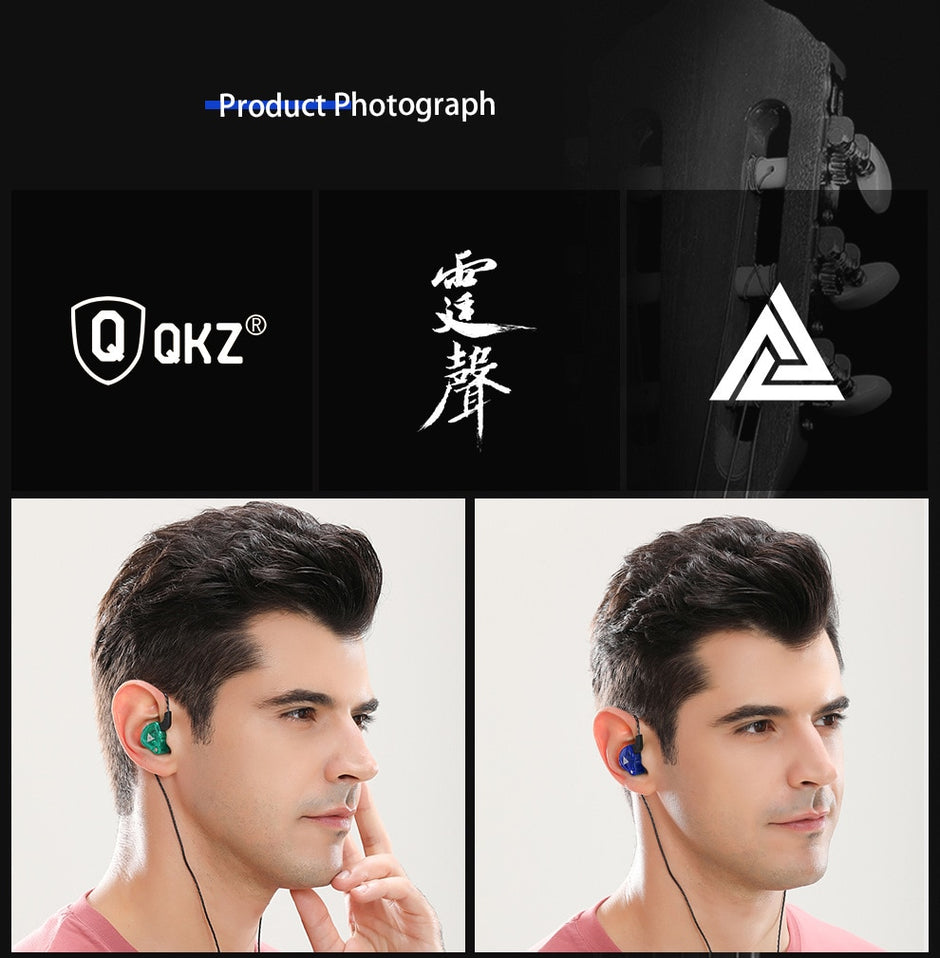 Original qkz ak6 cobre motorista hifi com fio fone de ouvido esporte