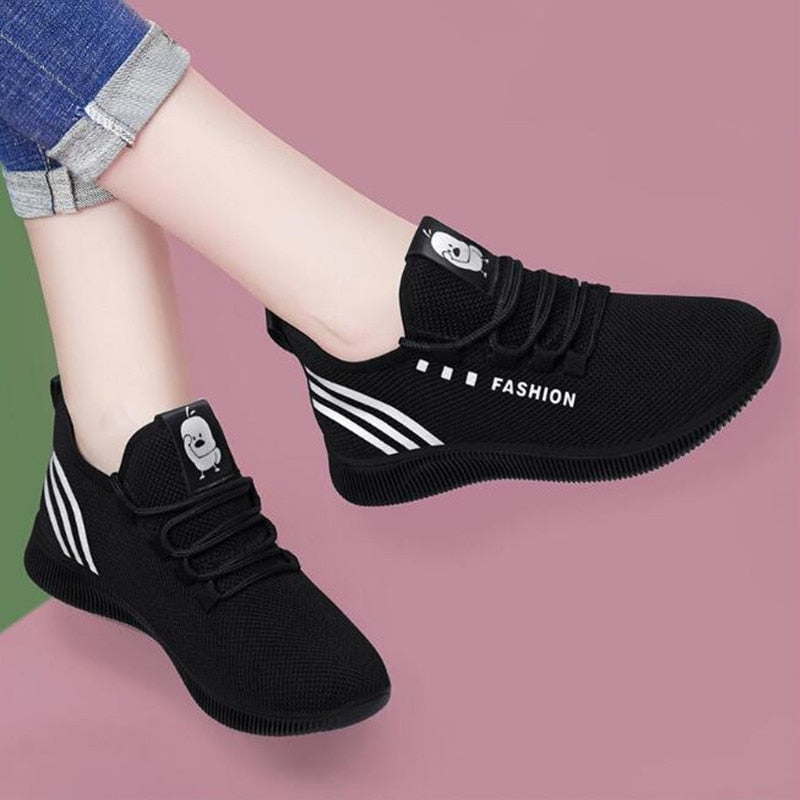 Mulheres casuais sapatos esportivos mulher respirável