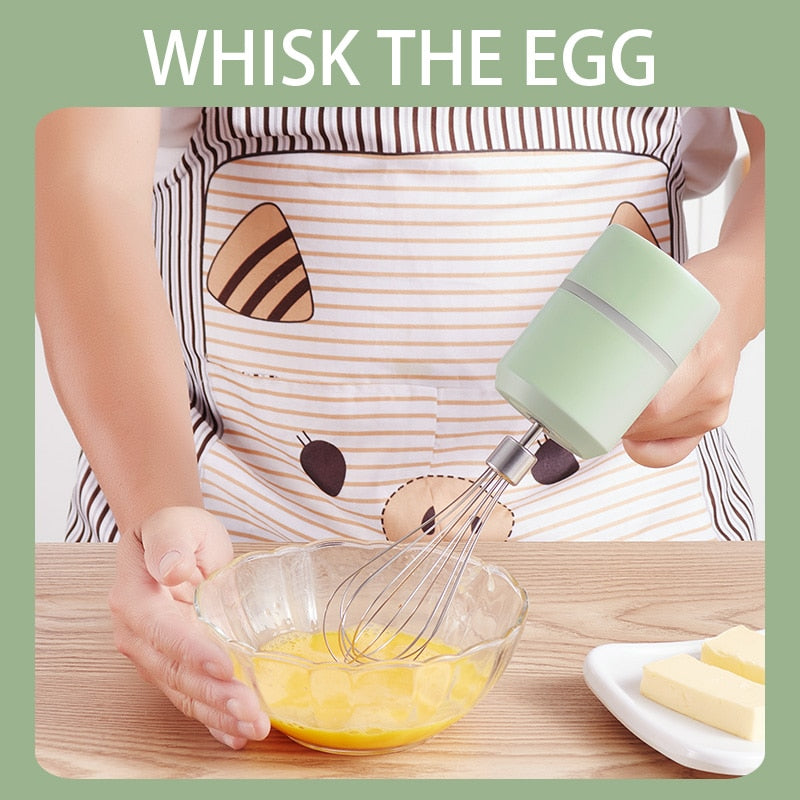 Mixer elétrico sem fio portátil para alimentos, misturador de massa com 3 velocidades