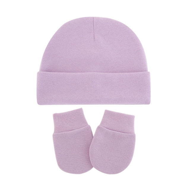 Touca e luvinha de Algodão para  Bebé Conjunto Inverno Meninos e Meninas Infantis