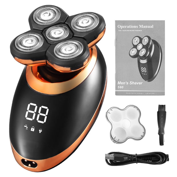 Ipx7 à prova d' água barbeador barbeador elétrico para homens barba aparador de cabelo recarregável