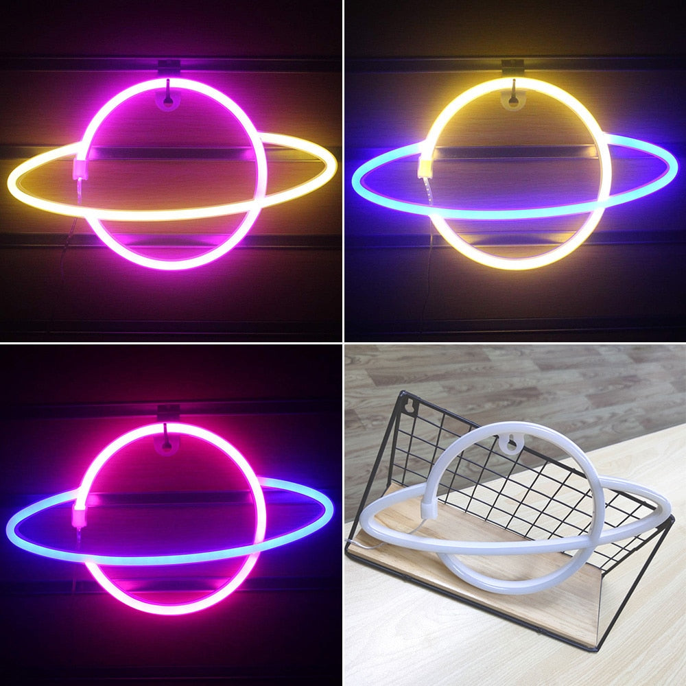 Wandleuchte mit LED-Neonlicht