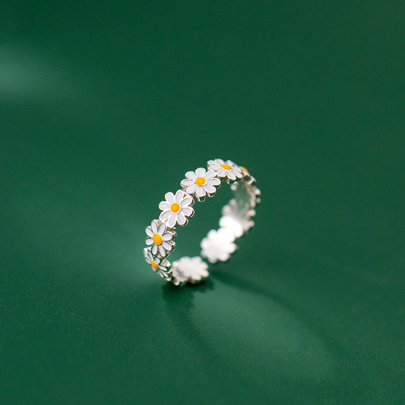 Anéis de flor da margarida do vintage para as mulheres