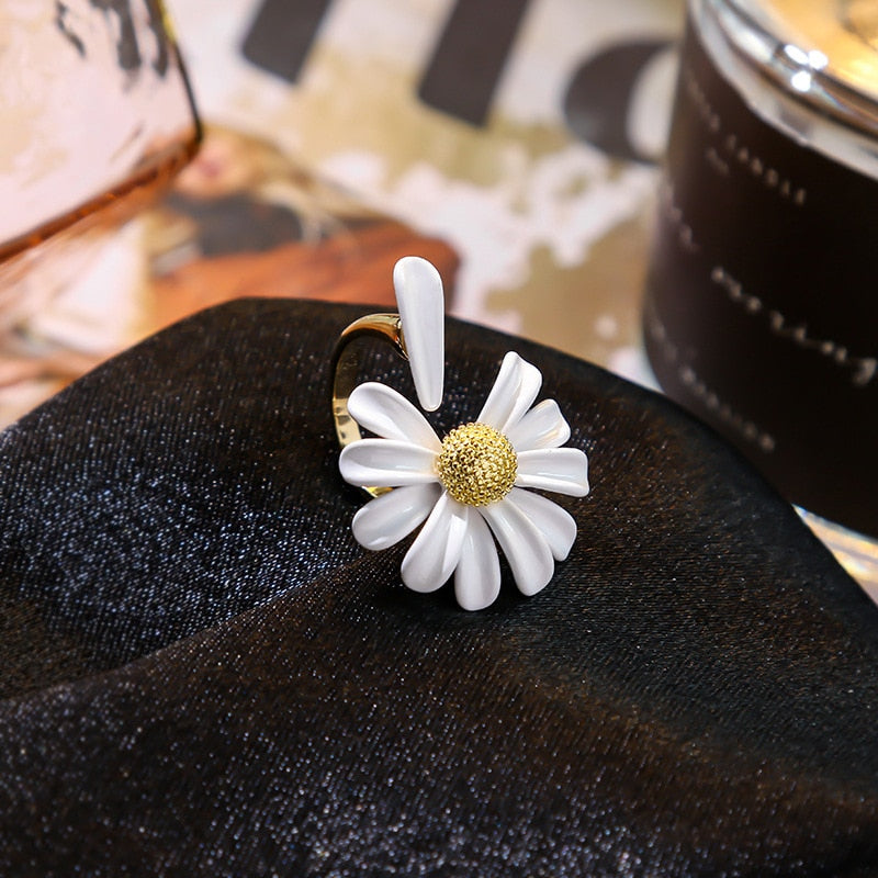 Anéis de flor da margarida do vintage para as mulheres