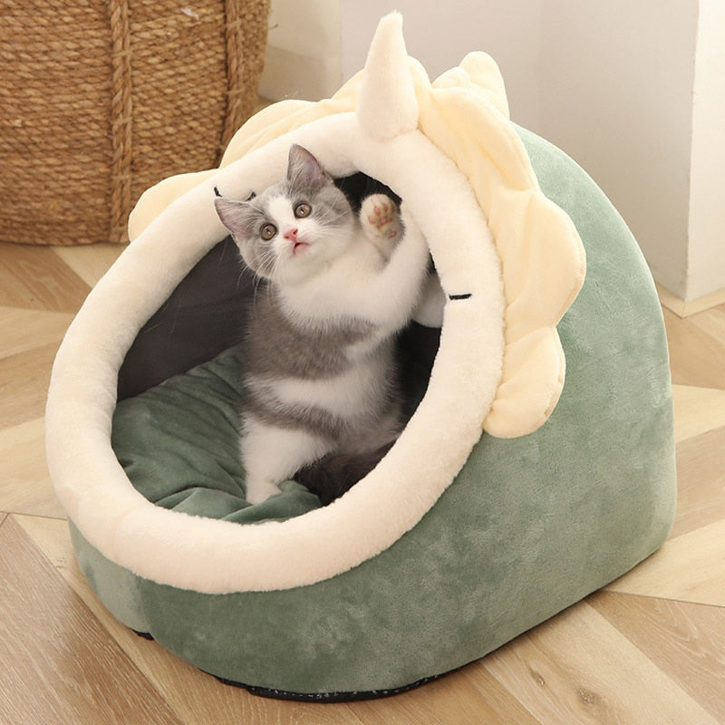 Doce cama do gato quente cesta do animal de estimação aconchegante gatinho espreguiçadeira
