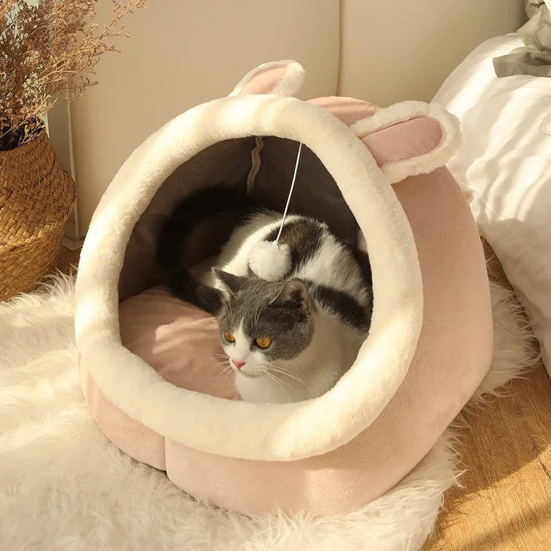 Doce cama do gato quente cesta do animal de estimação aconchegante gatinho espreguiçadeira