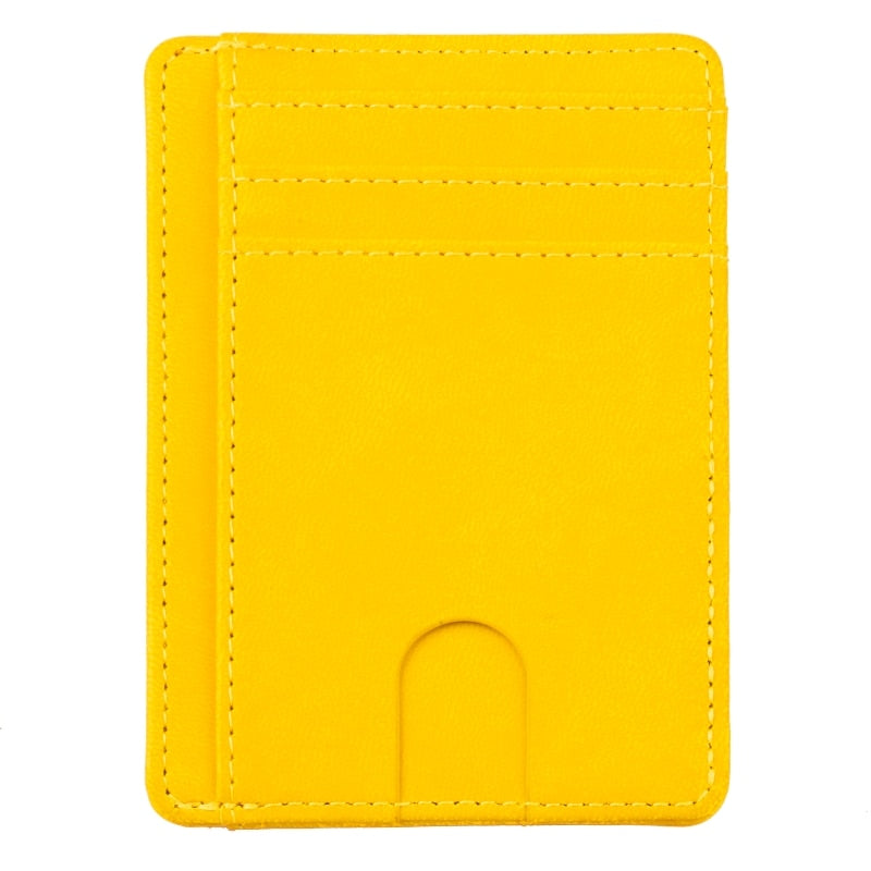 Thinkthendo carteira de couro com bloqueio rfid, fina, porta-cartão de crédito, identidade, carteira para dinheiro, para homens e mulheres