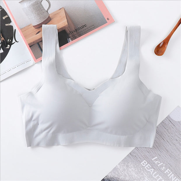 Sutiã Sem Costura Colete de Seda gelo Mulheres Bras Push Up