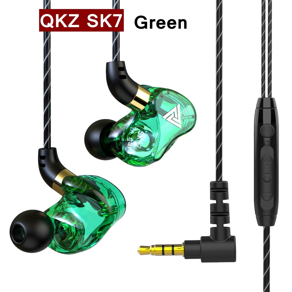 Original qkz ak6 cobre motorista hifi com fio fone de ouvido esporte