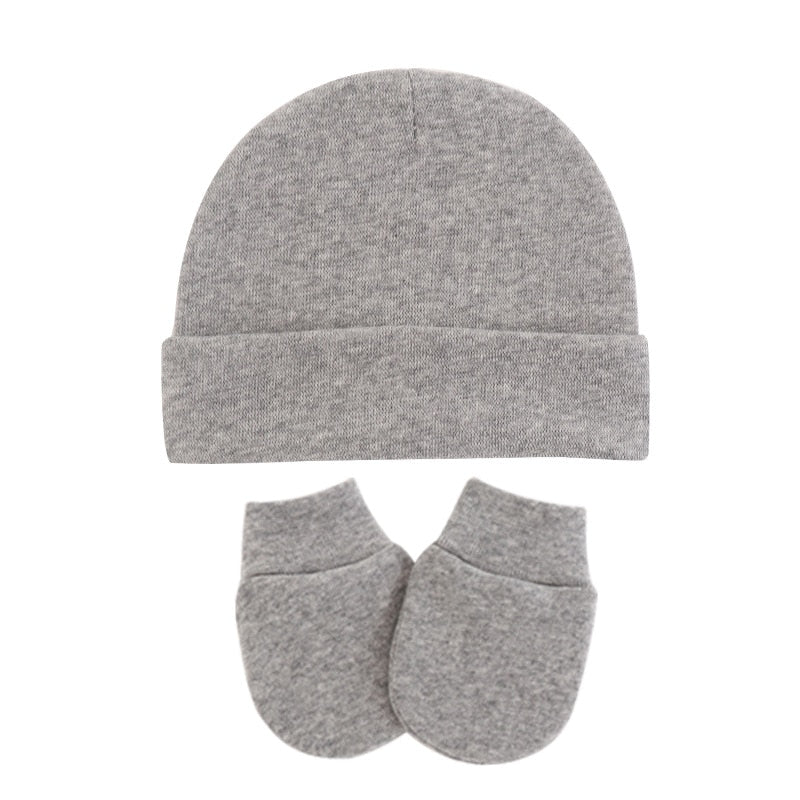 Touca e luvinha de Algodão para  Bebé Conjunto Inverno Meninos e Meninas Infantis