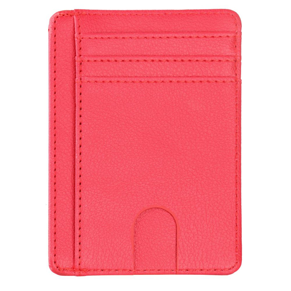 Thinkthendo carteira de couro com bloqueio rfid, fina, porta-cartão de crédito, identidade, carteira para dinheiro, para homens e mulheres