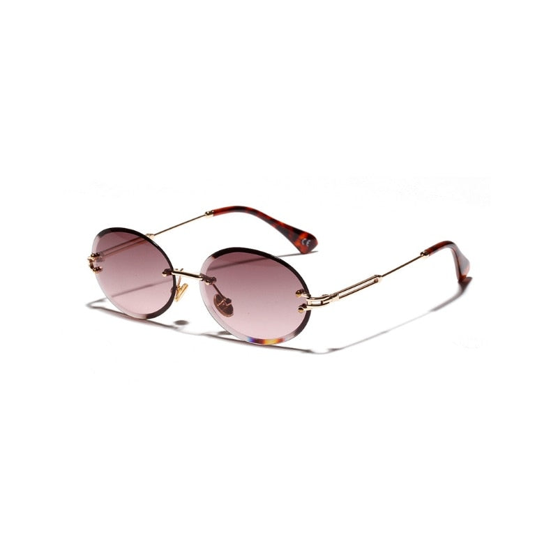 Luxus randlose Steampunk Herren Sonnenbrille Mode 