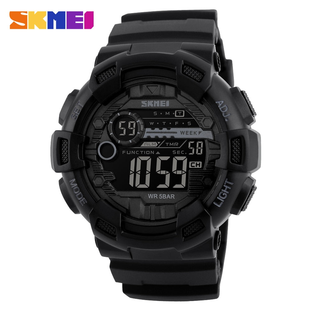 SKMEI Homens Esportes Relógios 50 M À Prova D' Água Back Light Tempo de Choque Duplo