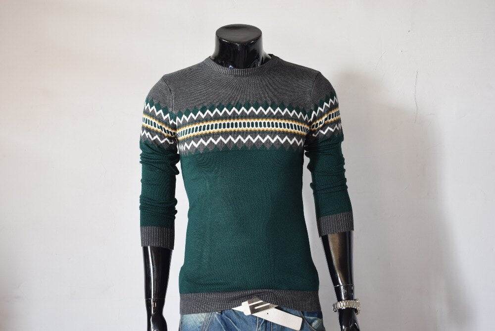 2023 nova marca de moda outono casual camisola o pescoço fino ajuste tricô dos homens listrado suéteres & pullovers masculino pulôver xxl