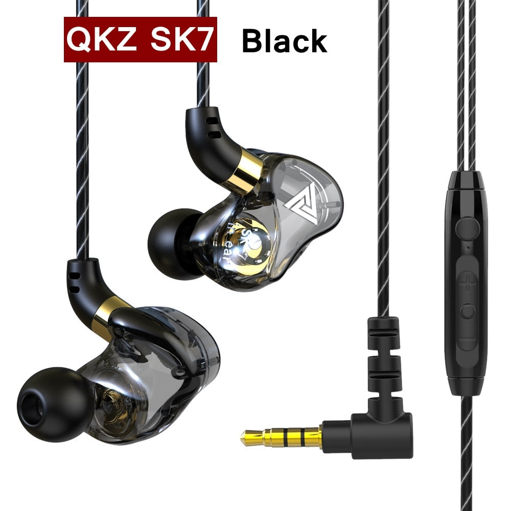 Original qkz ak6 cobre motorista hifi com fio fone de ouvido esporte
