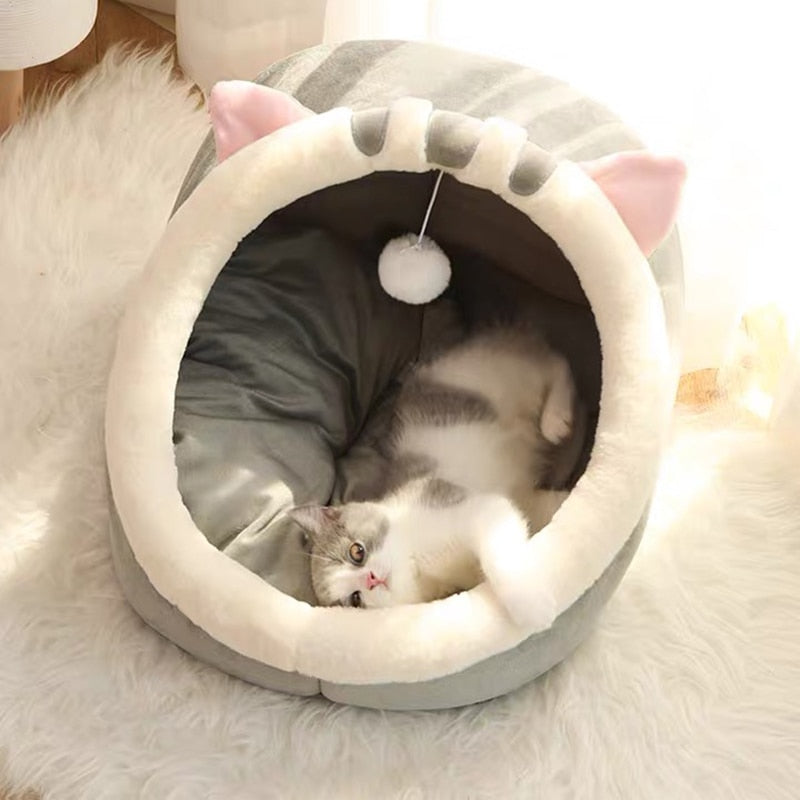 Doce cama do gato quente cesta do animal de estimação aconchegante gatinho espreguiçadeira