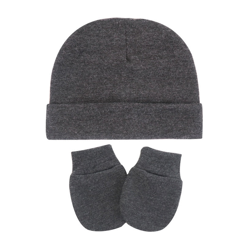 Touca e luvinha de Algodão para  Bebé Conjunto Inverno Meninos e Meninas Infantis