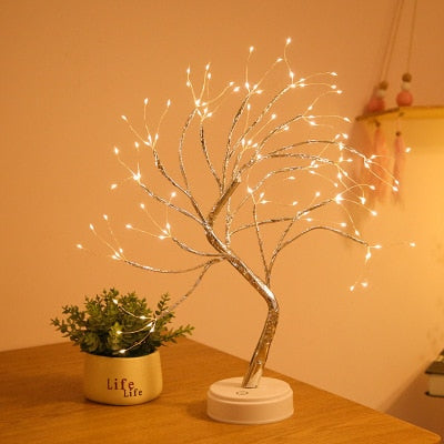 Mini-LED-Nachtlicht mit Kupferdraht Weihnachtsbaum Girlande Lampe Home Dekoration 
