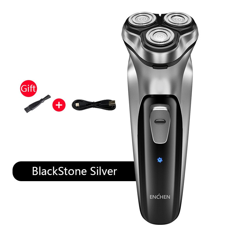 Enchen-barbeador elétrico para homens blackstone 3d, lâmina flutuante, lavável, recarregável via usb, máquina de barbear