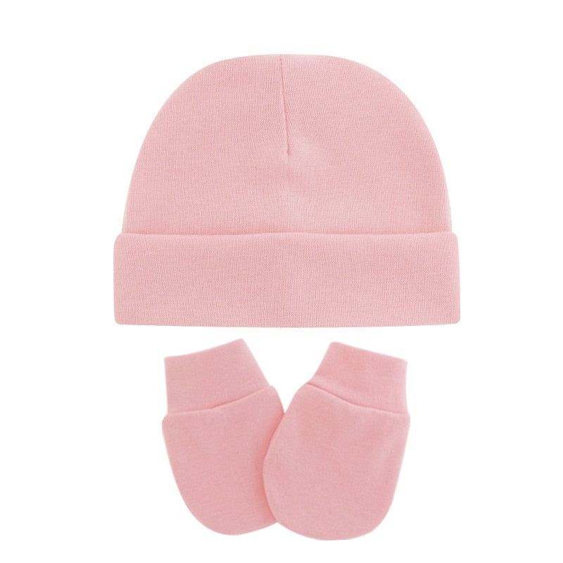 Touca e luvinha de Algodão para  Bebé Conjunto Inverno Meninos e Meninas Infantis