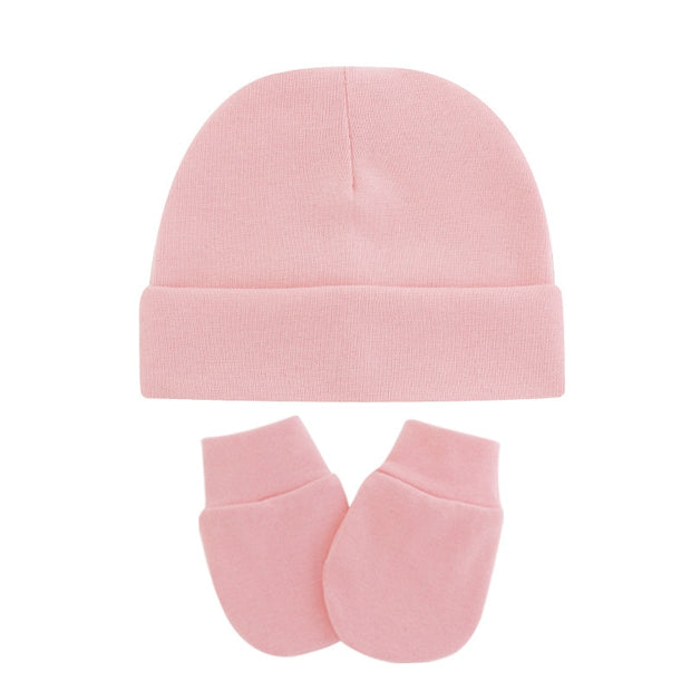 Touca e luvinha de Algodão para  Bebé Conjunto Inverno Meninos e Meninas Infantis