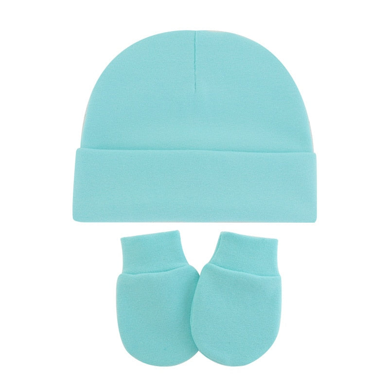 Touca e luvinha de Algodão para  Bebé Conjunto Inverno Meninos e Meninas Infantis