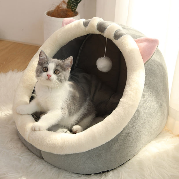 Doce cama do gato quente cesta do animal de estimação aconchegante gatinho espreguiçadeira