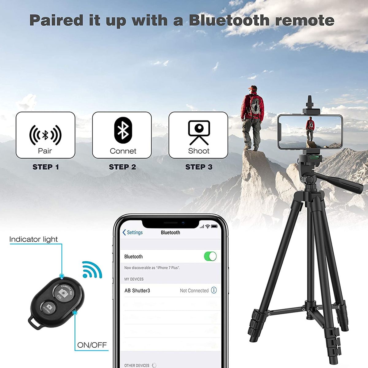Tripé dslr flexível extensível, suporte de viagem leve e controle remoto para celular, câmera de montagem de celular, gopro live youtube
