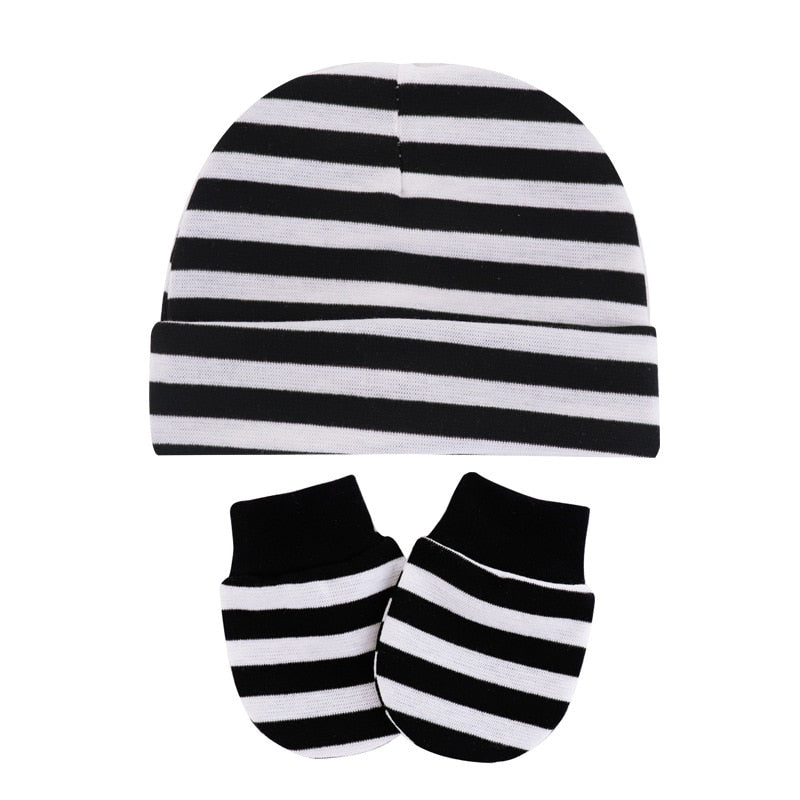 Touca e luvinha de Algodão para  Bebé Conjunto Inverno Meninos e Meninas Infantis