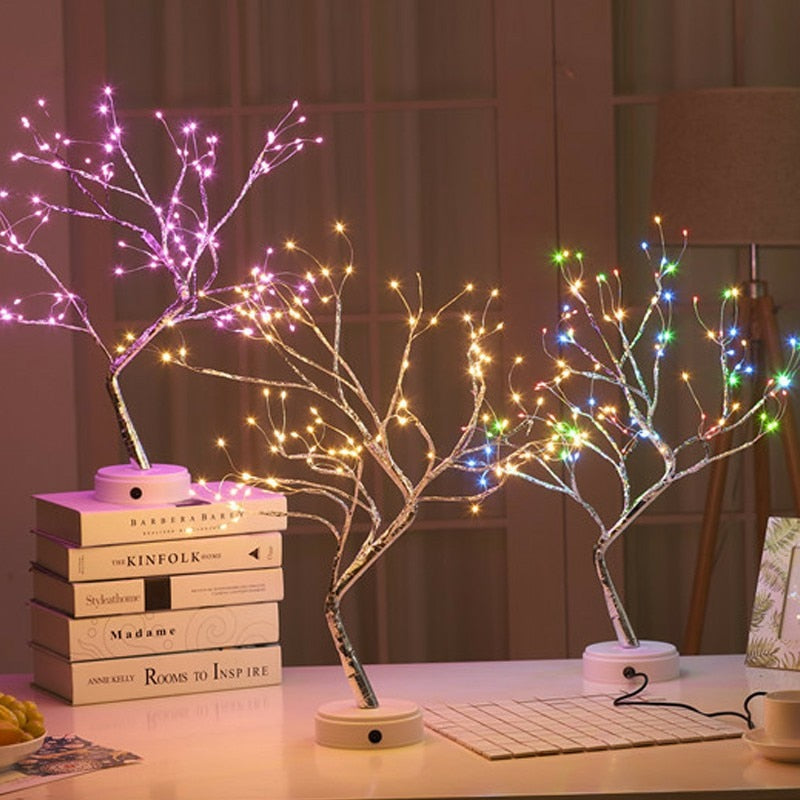 Mini-LED-Nachtlicht mit Kupferdraht Weihnachtsbaum Girlande Lampe Home Dekoration 
