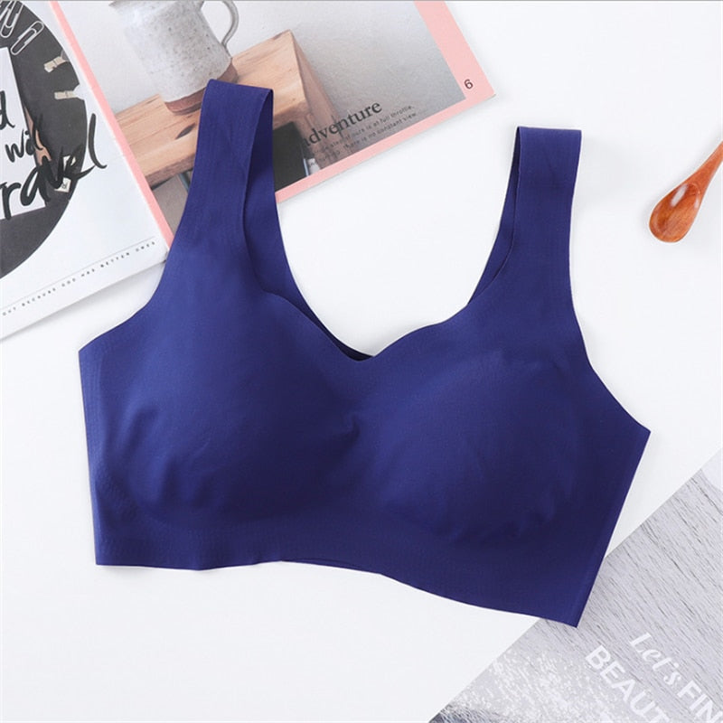 Sutiã Sem Costura Colete de Seda gelo Mulheres Bras Push Up