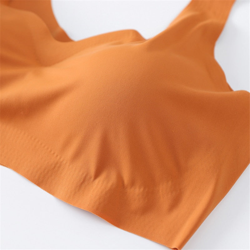 Sutiã Sem Costura Colete de Seda gelo Mulheres Bras Push Up