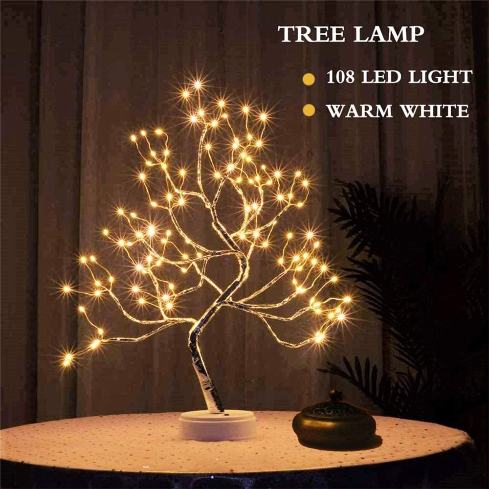 Mini-LED-Nachtlicht mit Kupferdraht Weihnachtsbaum Girlande Lampe Home Dekoration 